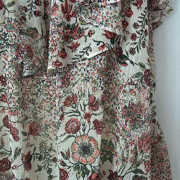 Victoria’s Secret Pale Pink Floral Metallic Threading Shirt Top **Size XS** 🌸🌸 - Picture 5 of 7